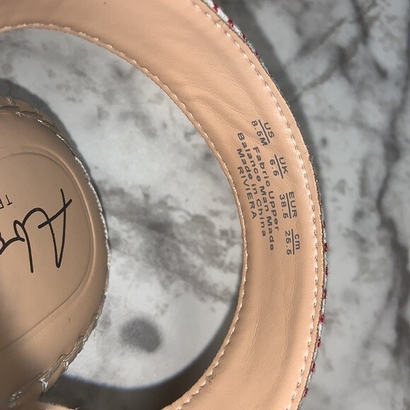 Abella Riviera espadrille Sandals size 8.5 M red and white stripe - Picture 2 of 6